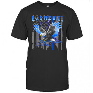Eagles Back The Blue American Flag Happy Independence Day T-Shirt